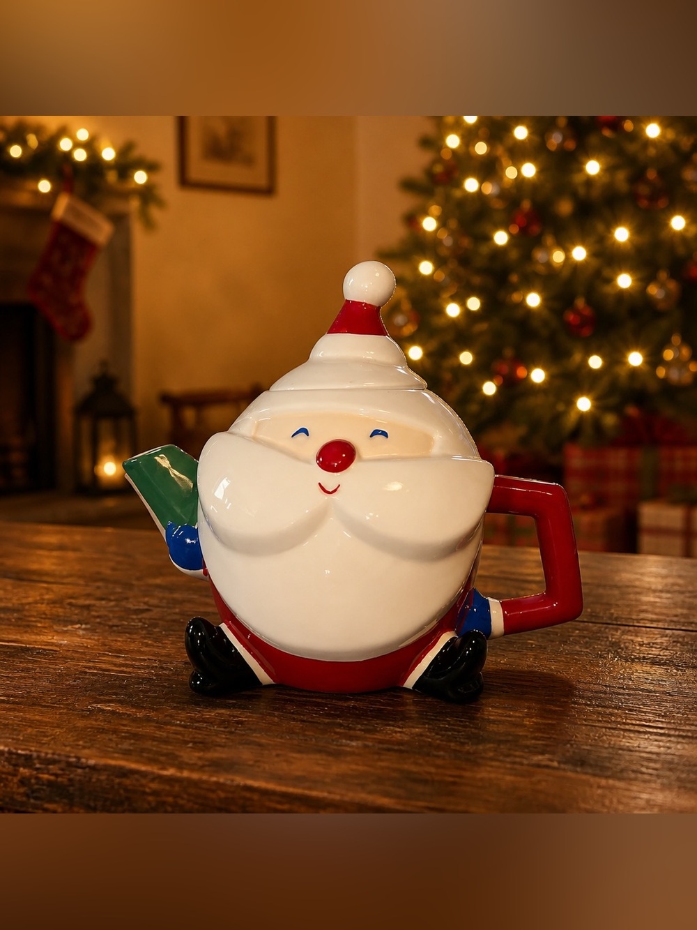 Sitting Santa Claus Porcelain Teapot